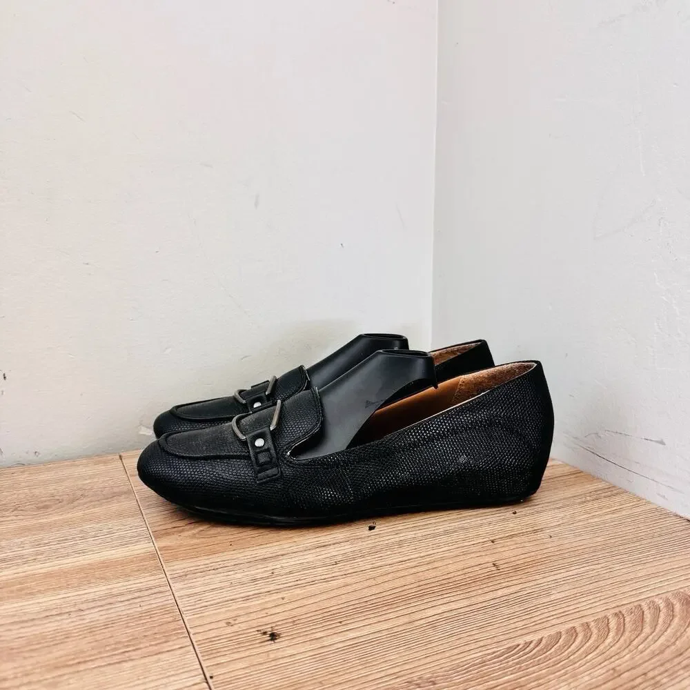 BareTraps Kellye Black Leather Loafers Women’s Size 9
